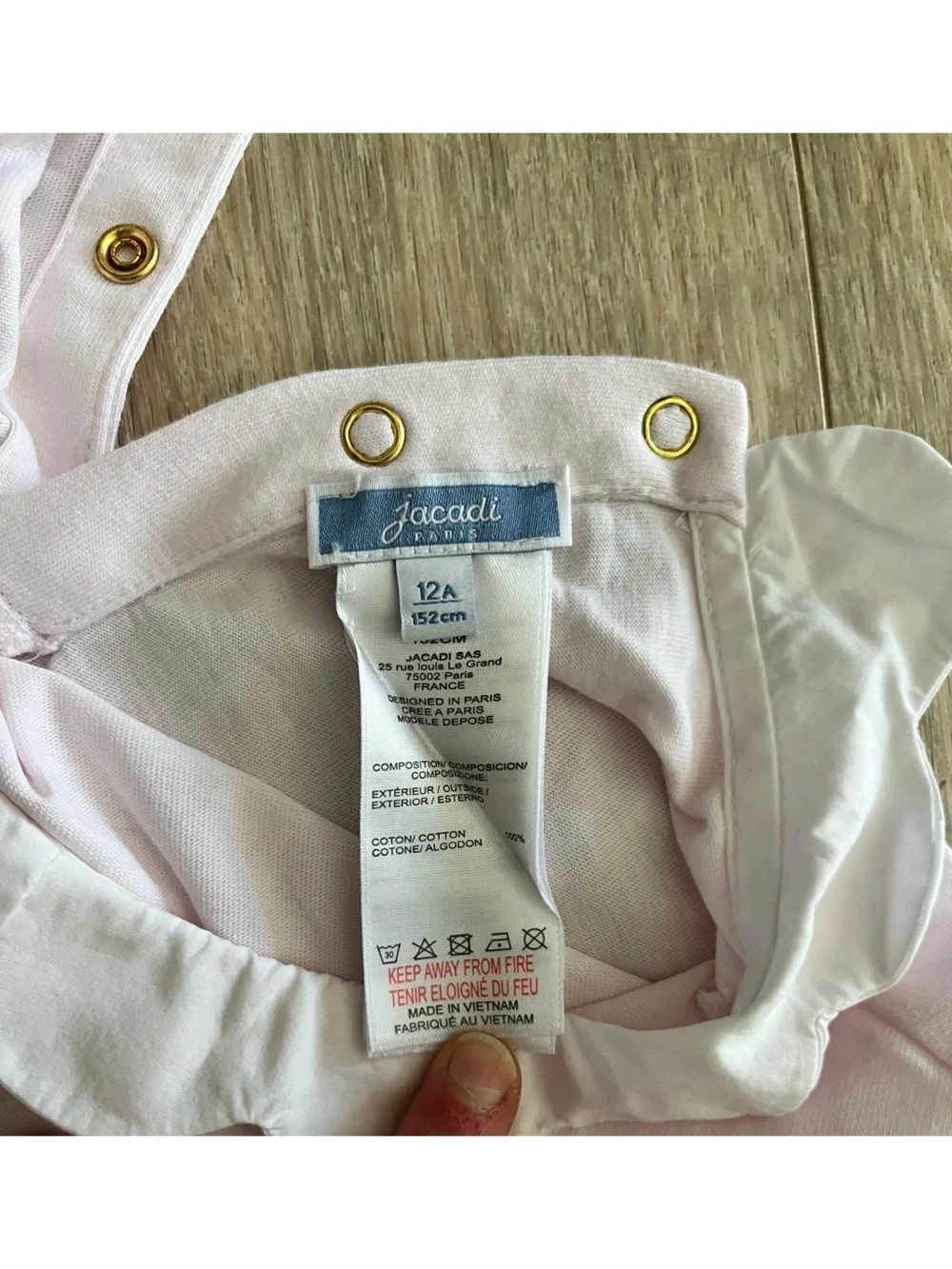 Jacardi Girl’s T-shirt with scalloped collar Jacardi powder pink - Size 12